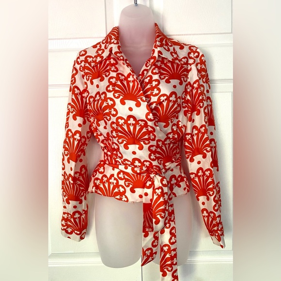 Milly of New York Silk Wrap Blouse Top size 6. - Picture 1 of 12